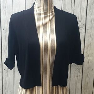 3/4 Sleeve Button Cuff Open Cardigan, Size M